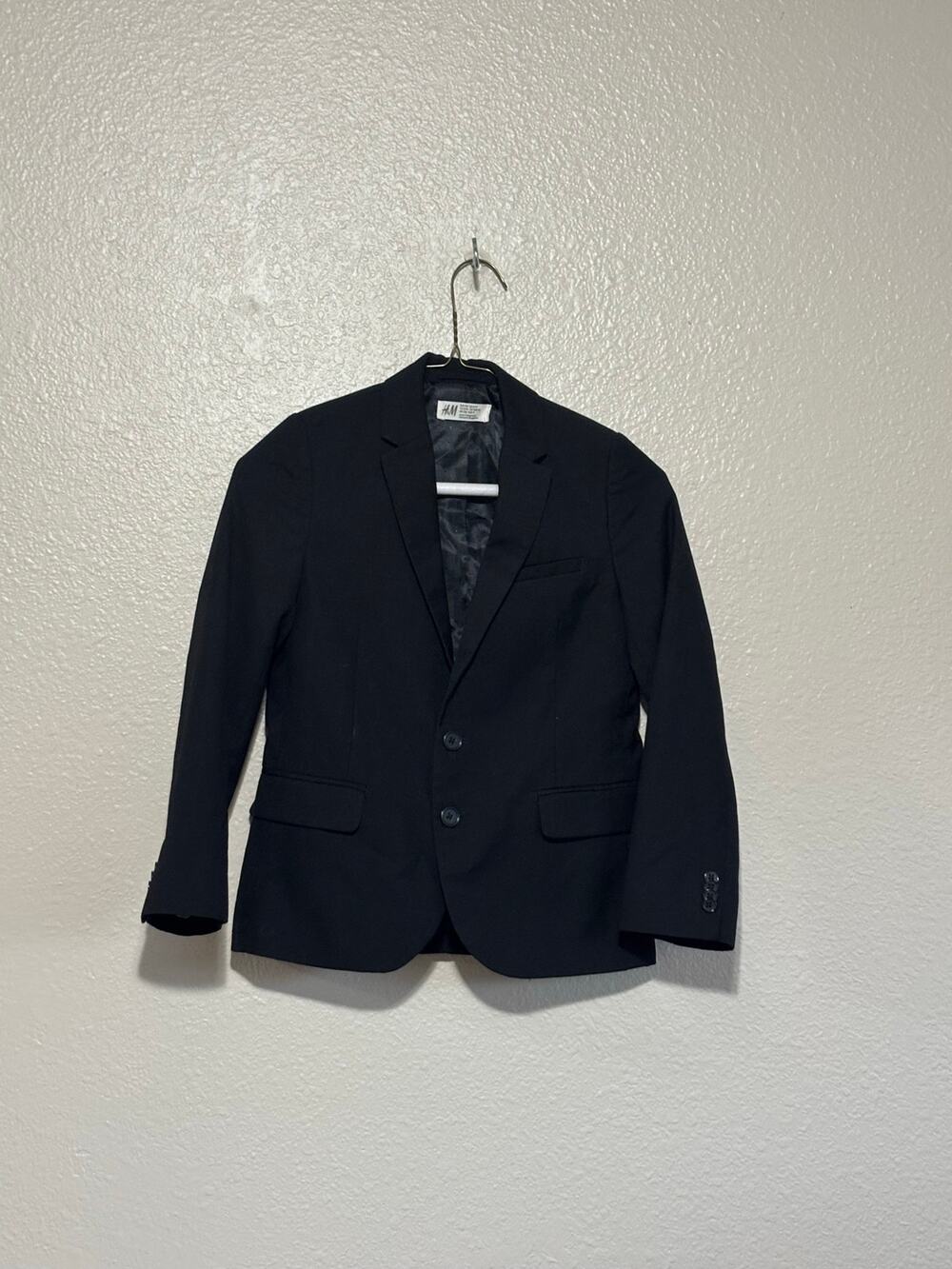 Boys H&M Black Single Breast Pocket Dress Jacket Blazer, size 8 - 9